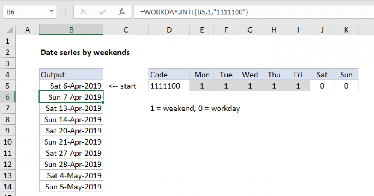 series-of-dates-by-weekends-excel-formula-exceljet
